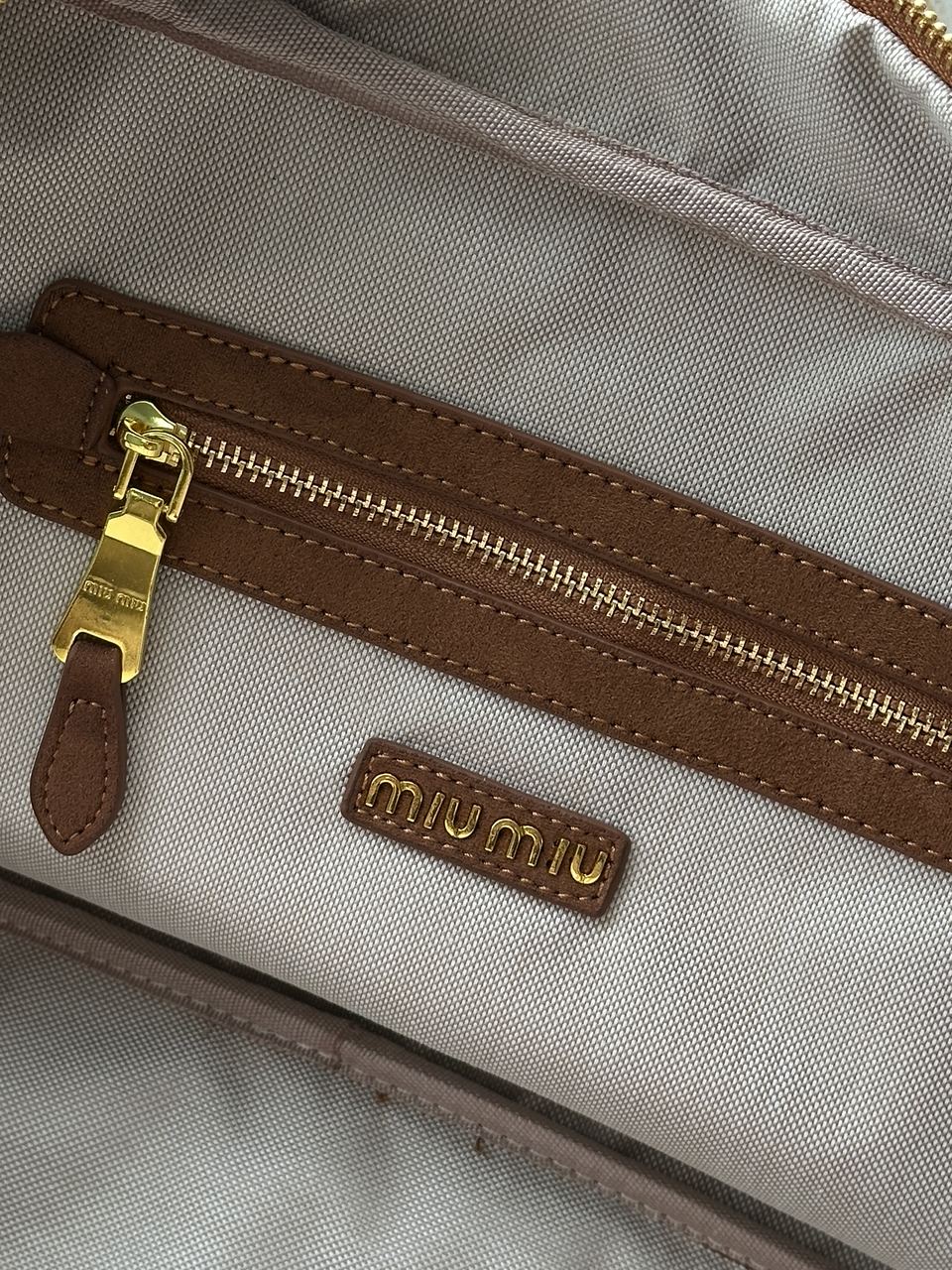 Miu Miu Brown Textile Beau Top-Handle Bag - 10