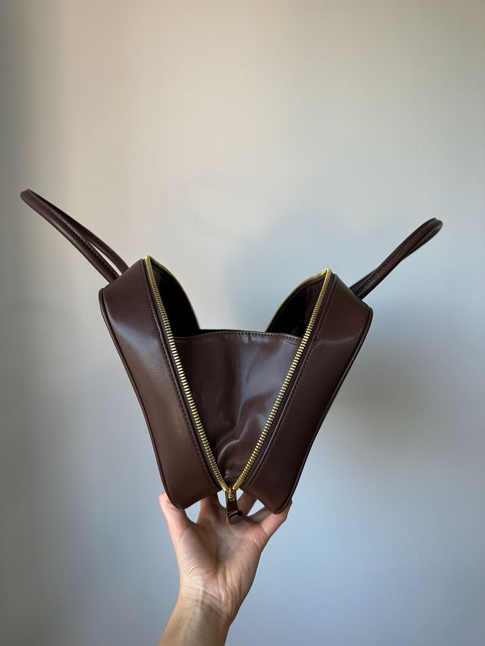 Miu Miu Chocolate Leather Beau Top-Handle Bag - 9