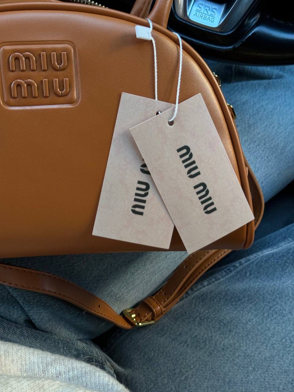 Miu Miu Half-Moon Leather Handbag Brown - 3