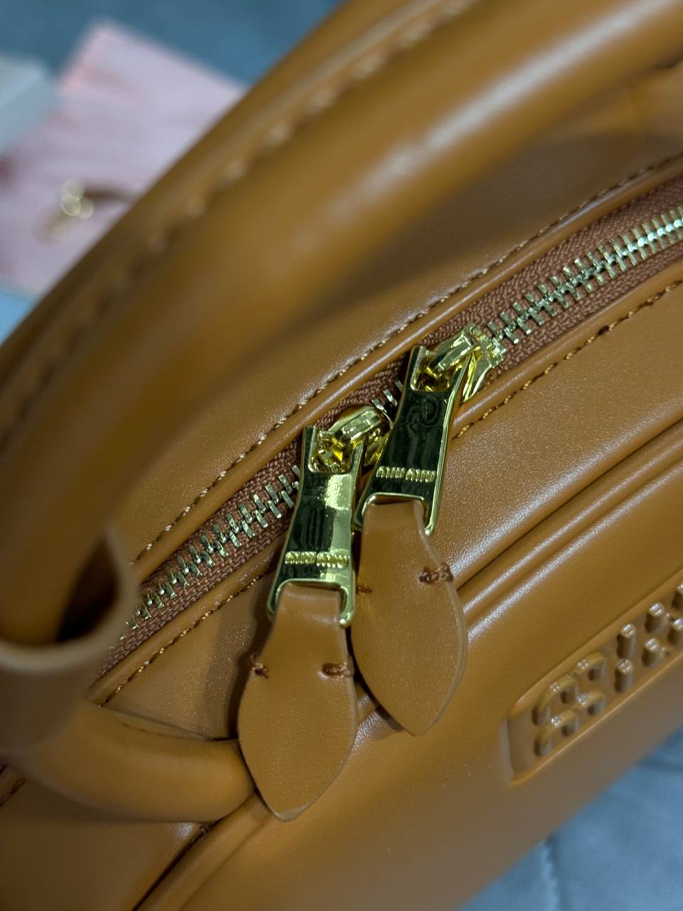 Miu Miu Half-Moon Leather Handbag Brown - 4