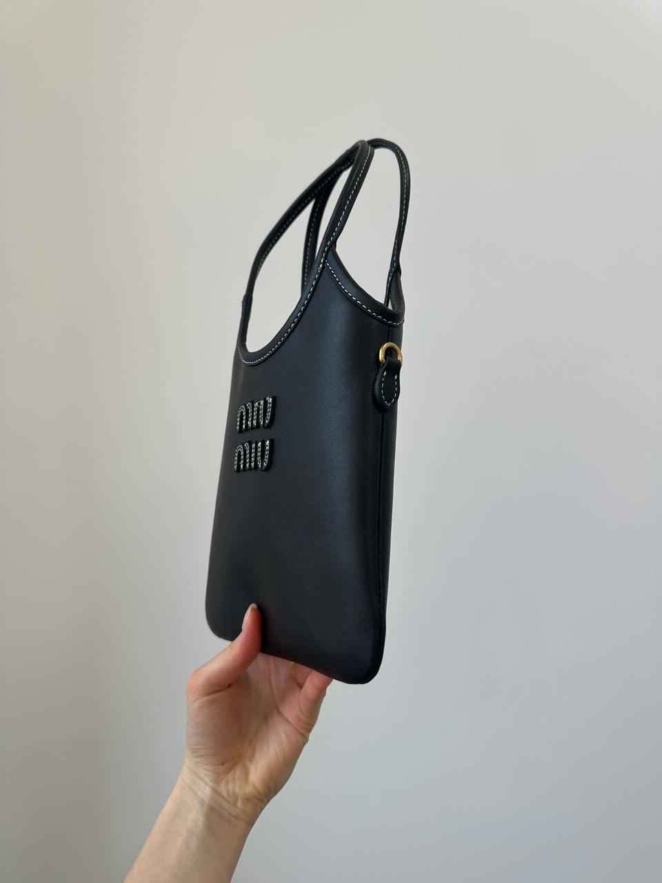 Miu Miu Ivy Leather Mini Bag Black - 8