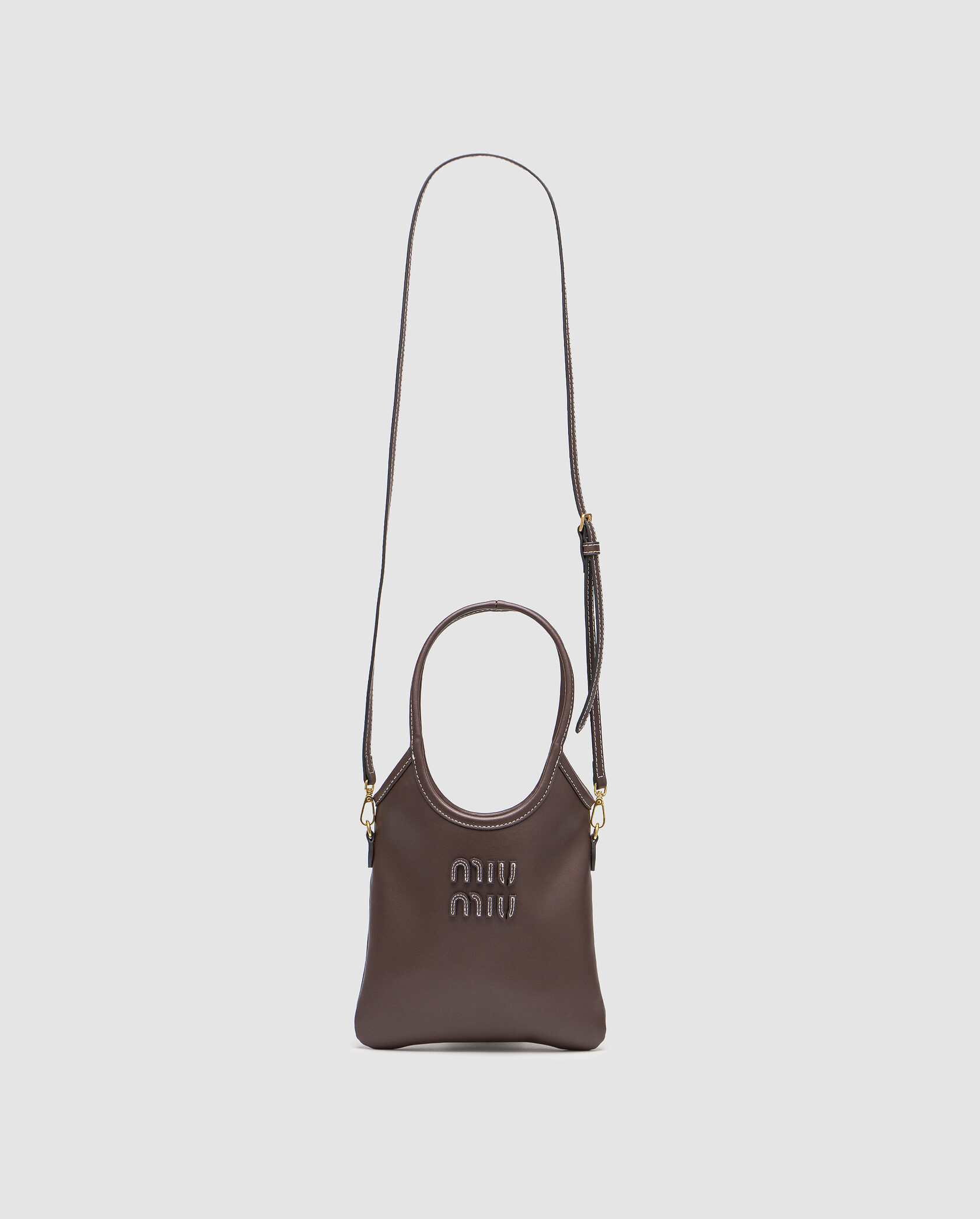 Miu Miu Ivy Leather Mini Bag Dark Brown - 3