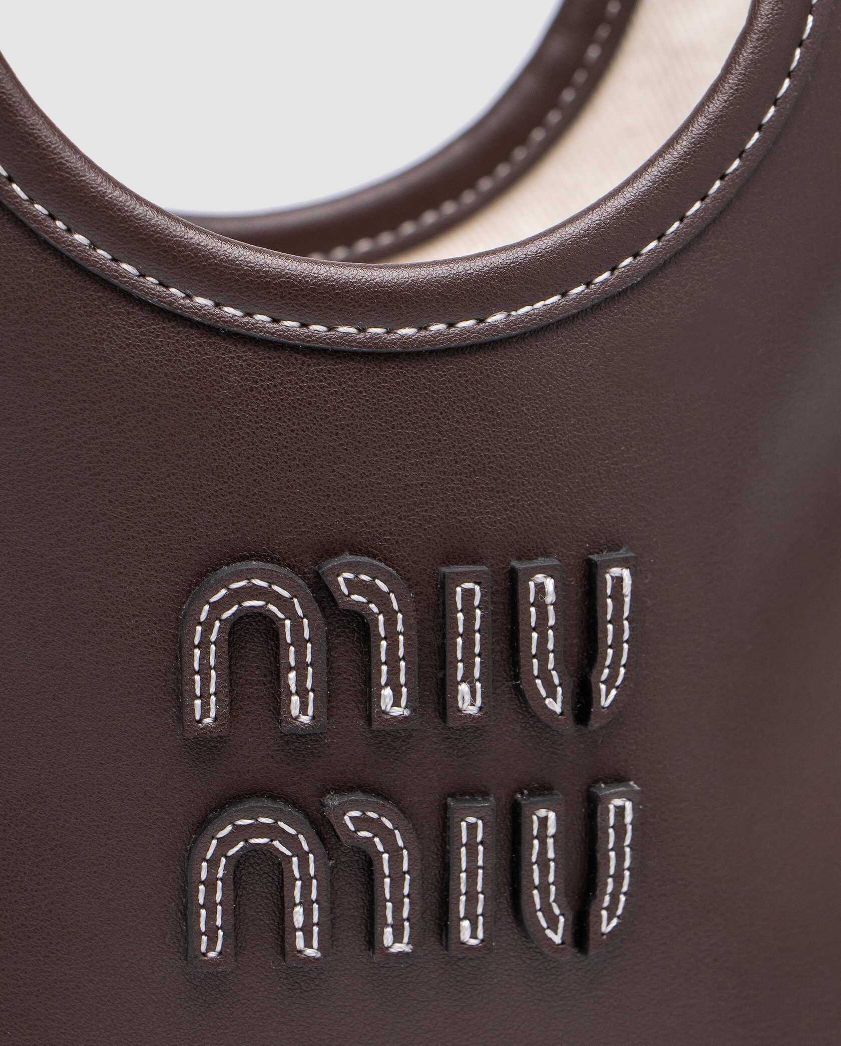 Miu Miu Ivy Leather Mini Bag Dark Brown - 5