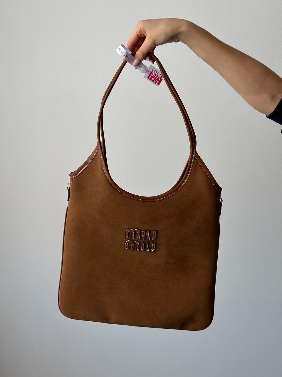 Miu Miu Ivy Suede Bag Brown - 9