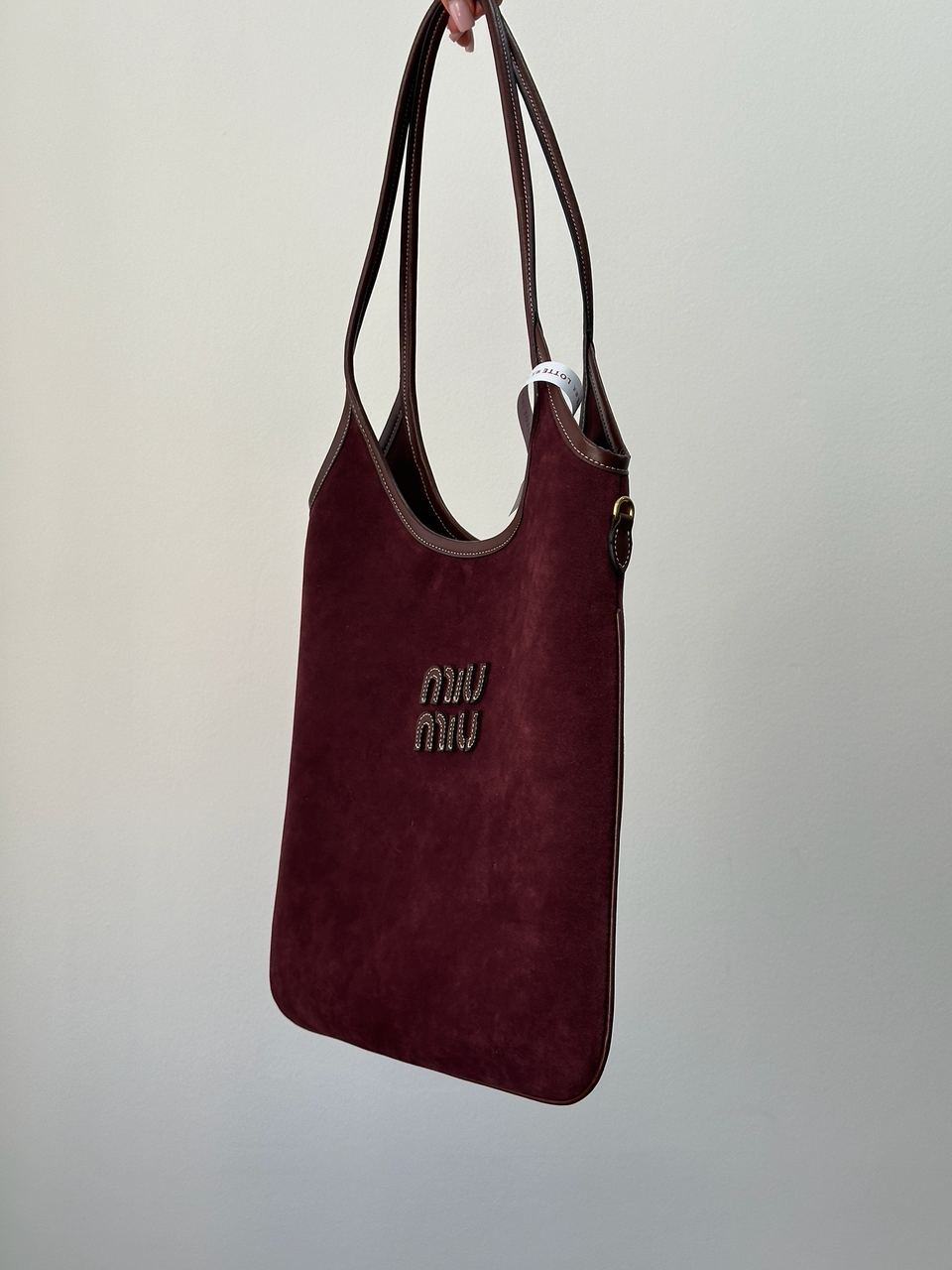 Miu Miu Ivy Suede Bag Burgundy - 3