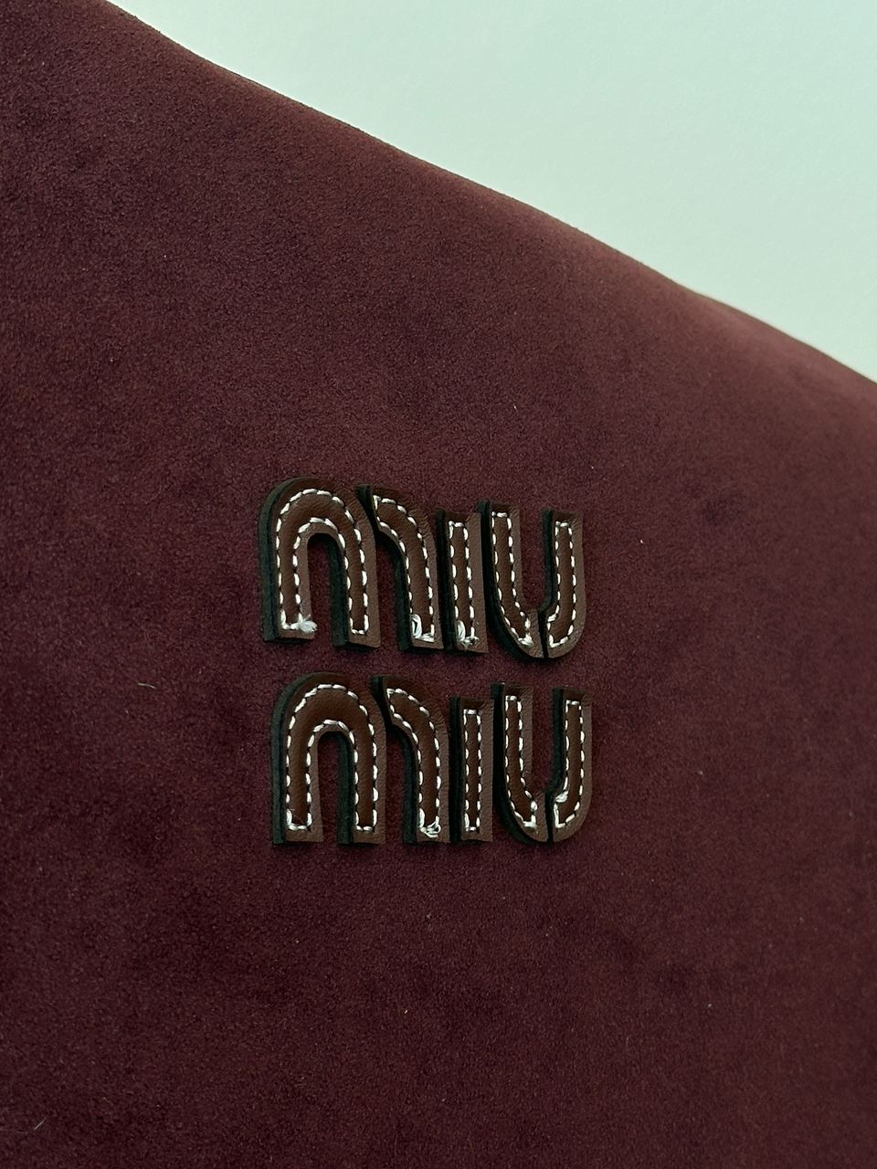 Miu Miu Ivy Suede Bag Burgundy - 5