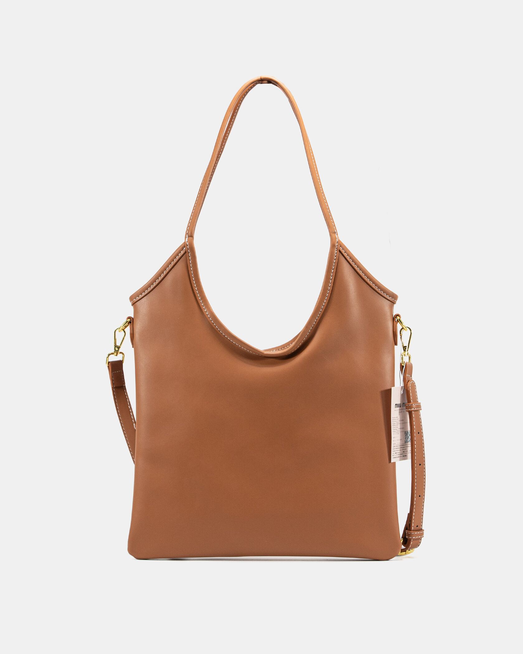 Miu Miu Large Hobo Bag in Cognac/Tan Leather - 6