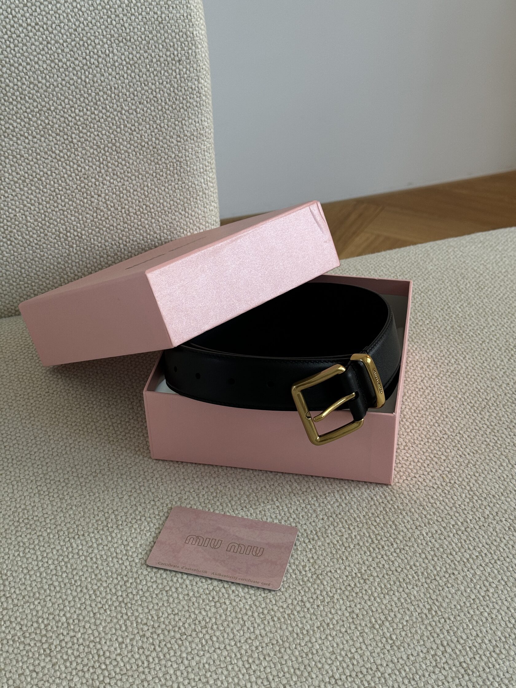 Miu Miu Leather Belt Black - 15