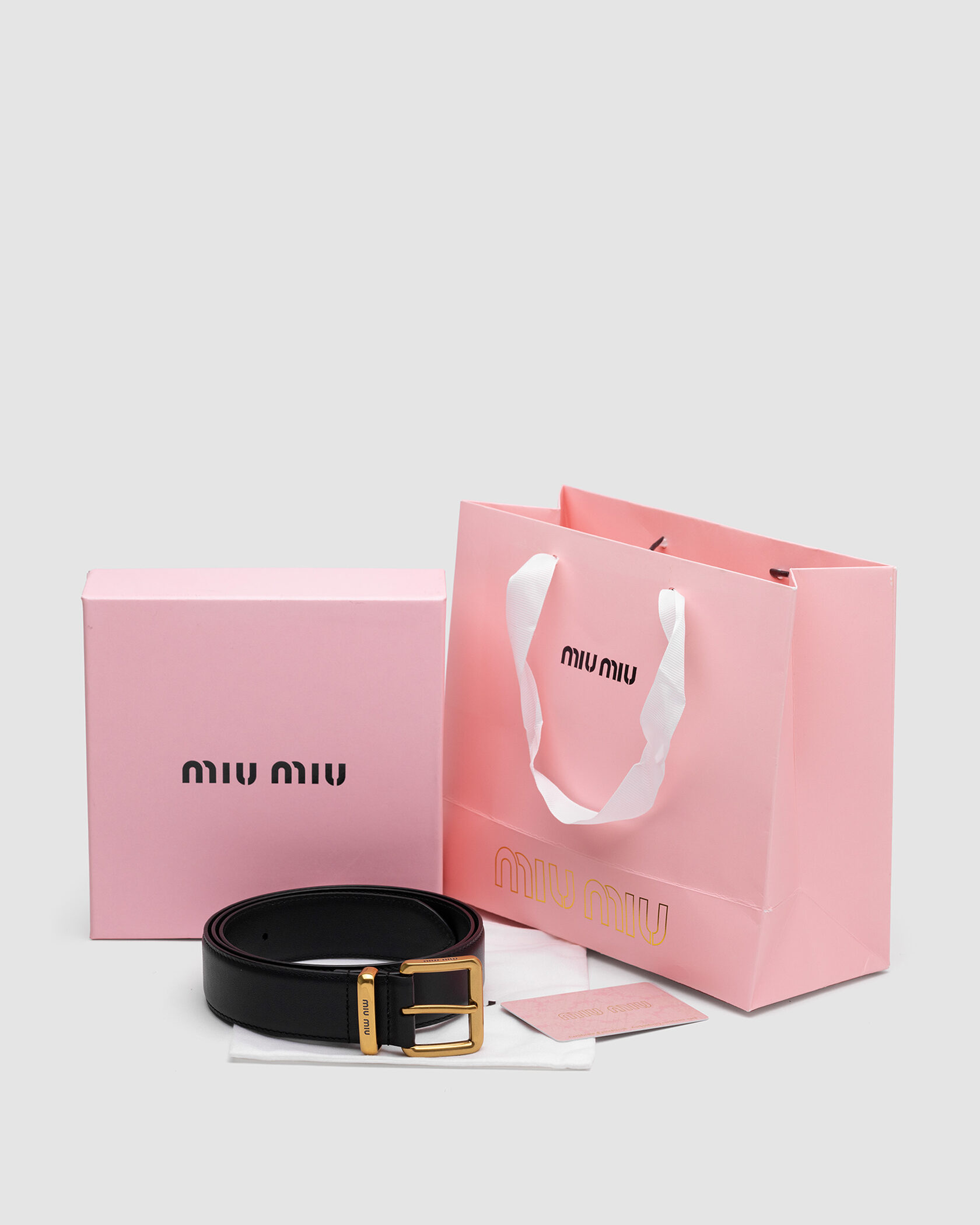 Miu Miu Leather Belt Black - 2