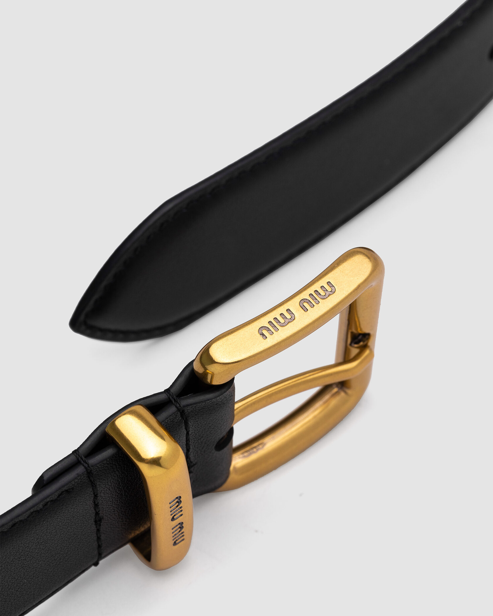 Miu Miu Leather Belt Black - 4