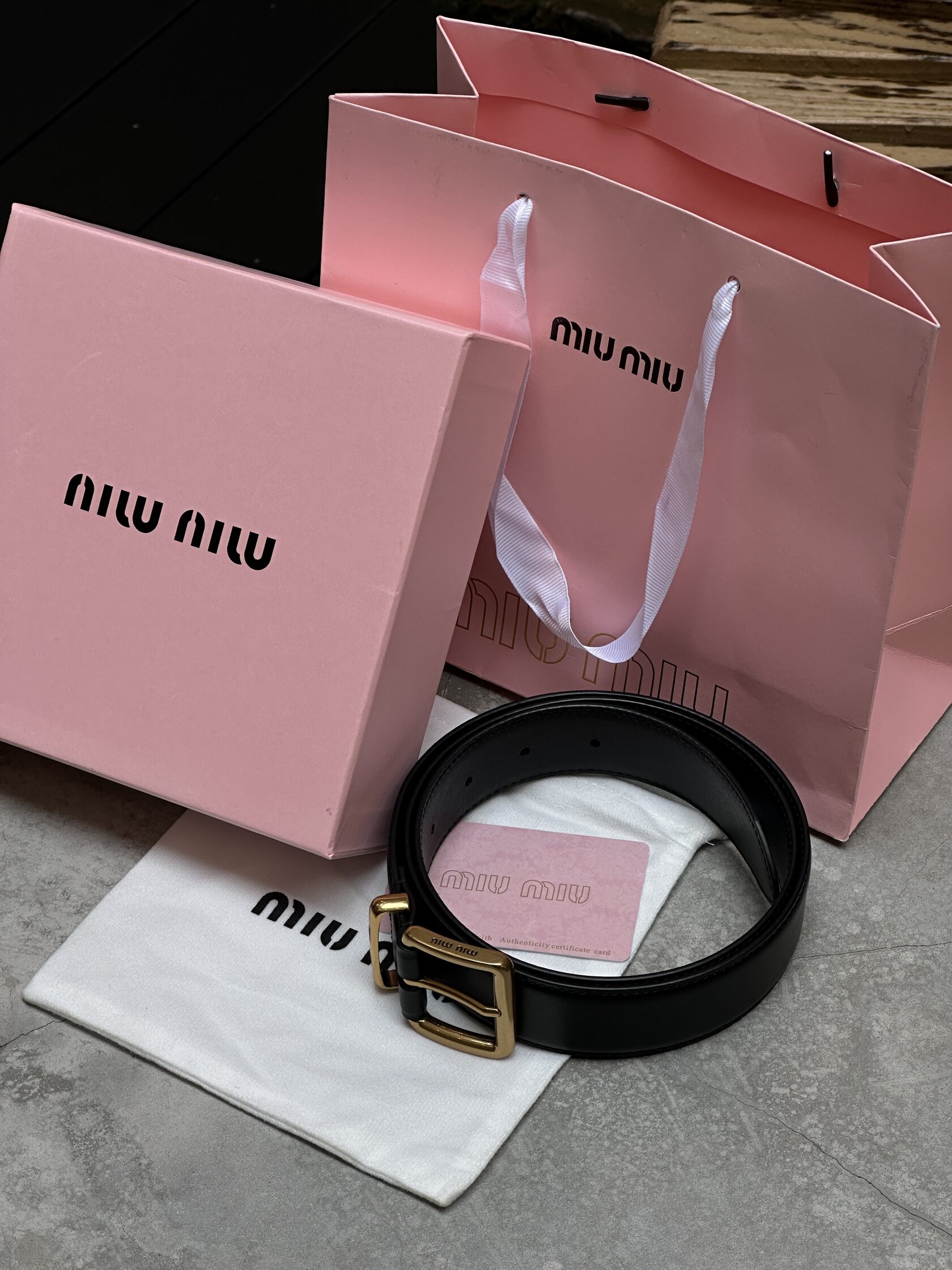 Miu Miu Leather Belt Black - 6