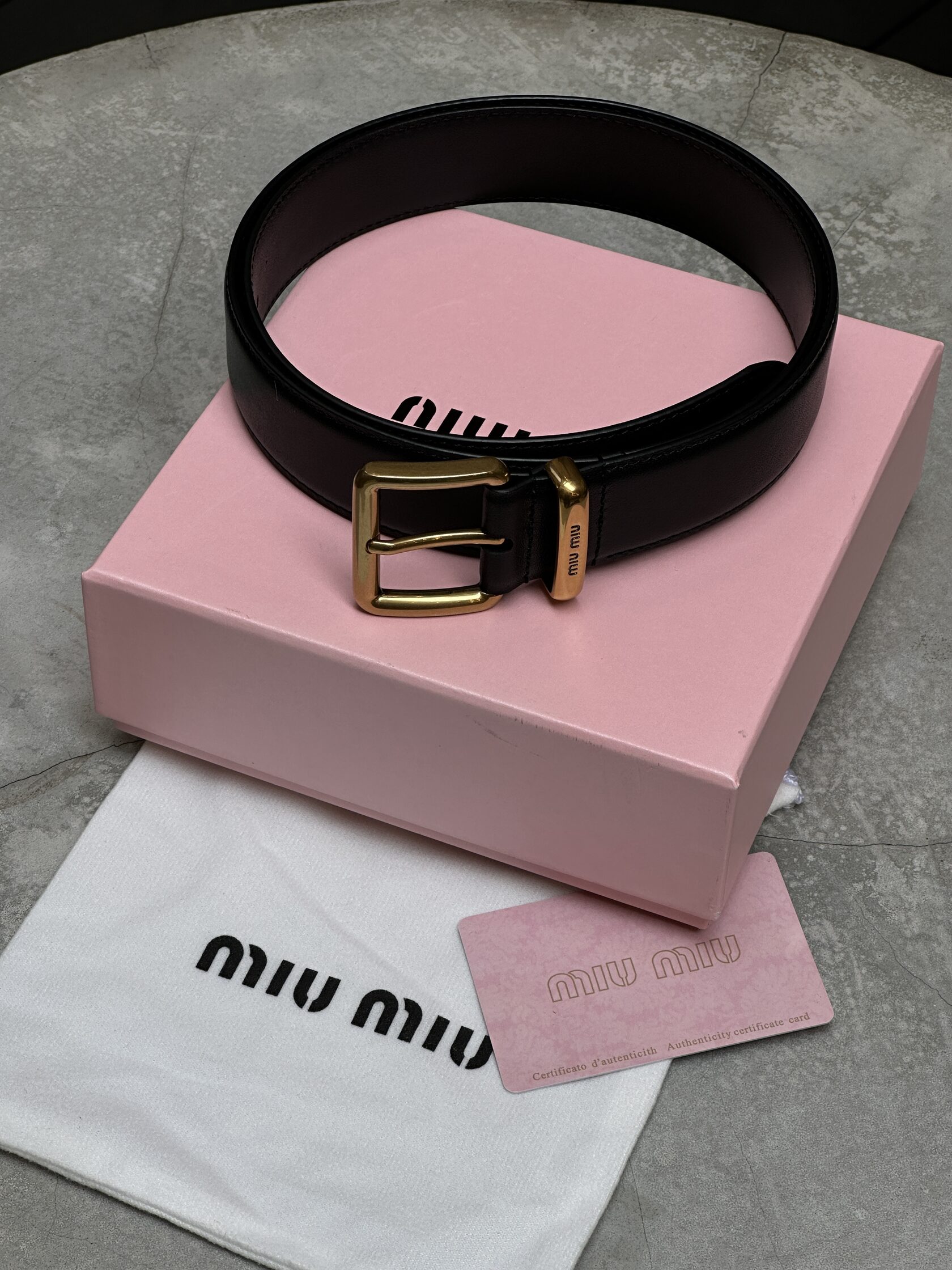 Miu Miu Leather Belt Black - 7