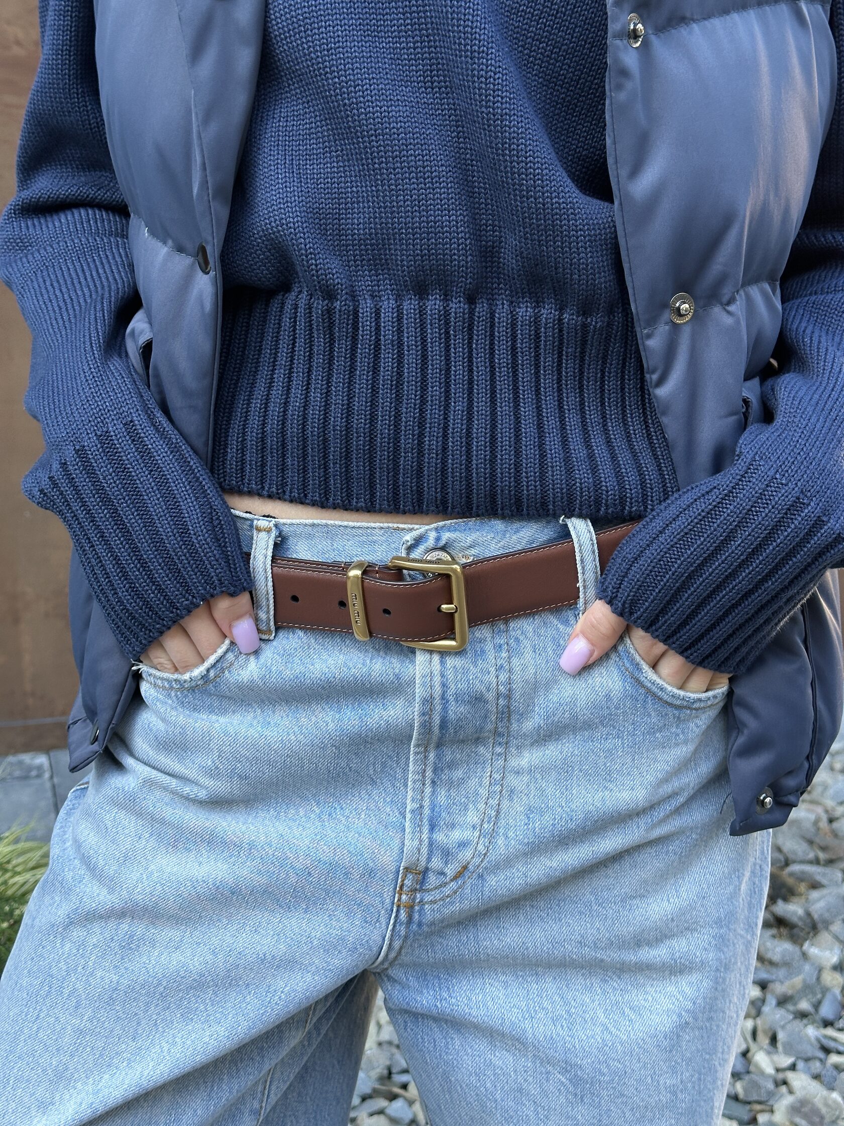 Miu Miu Leather Belt Brown - 12