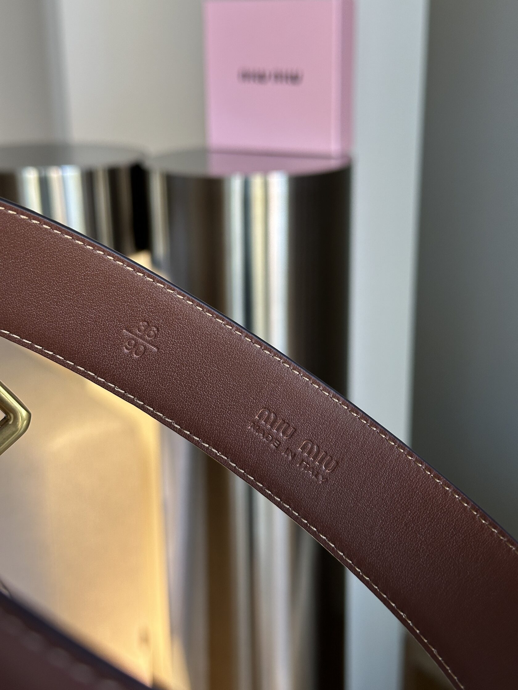Miu Miu Leather Belt Brown - 15