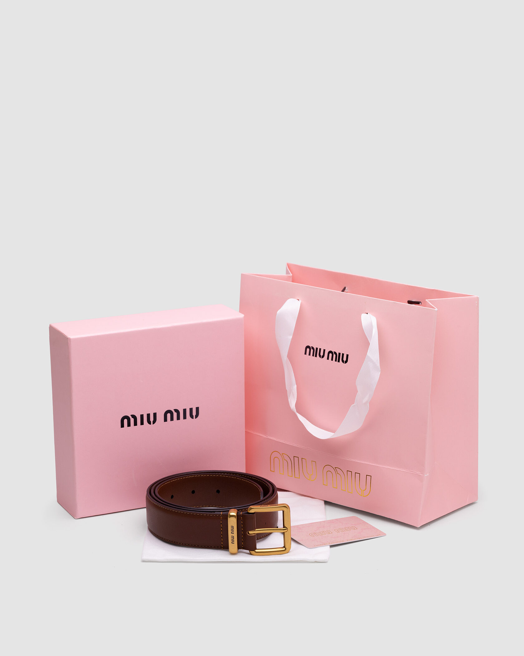 Miu Miu Leather Belt Brown - 2
