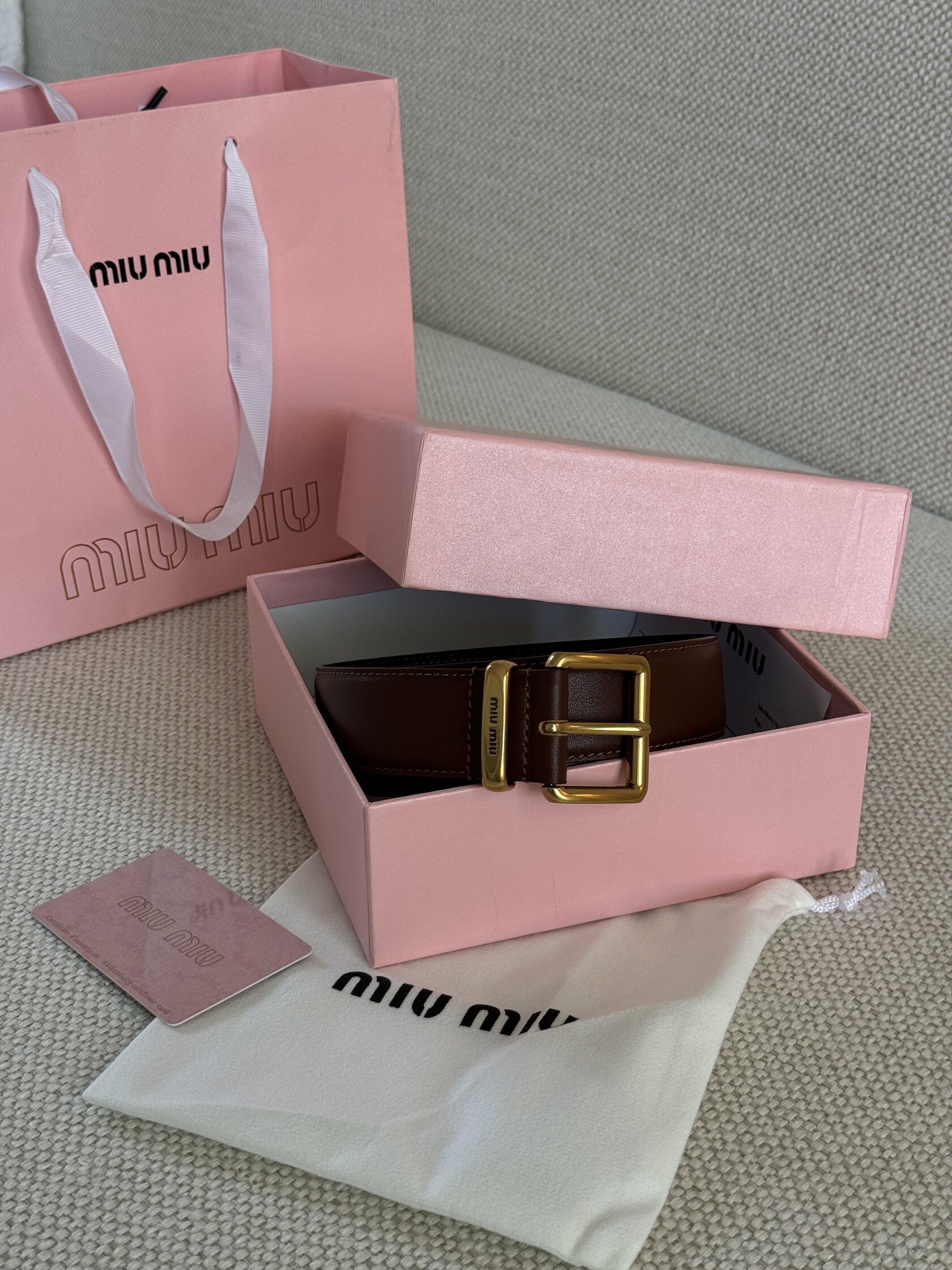 Miu Miu Leather Belt Brown - 7