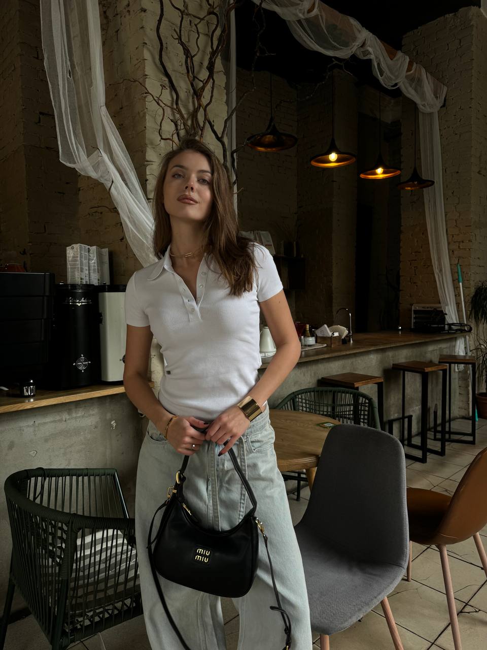 Miu Miu Leather Hobo Bag Black - 4