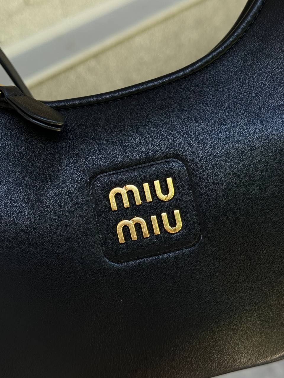 Miu Miu Leather Hobo Bag Black - 9