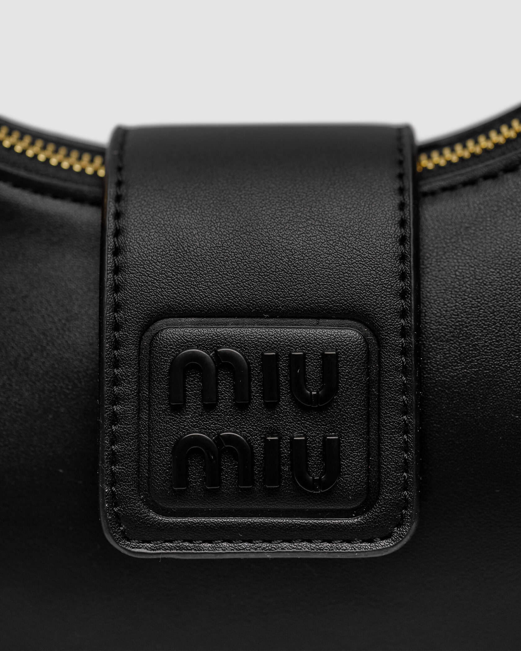 Miu Miu Leather Hobo Bag Black/Black - 3