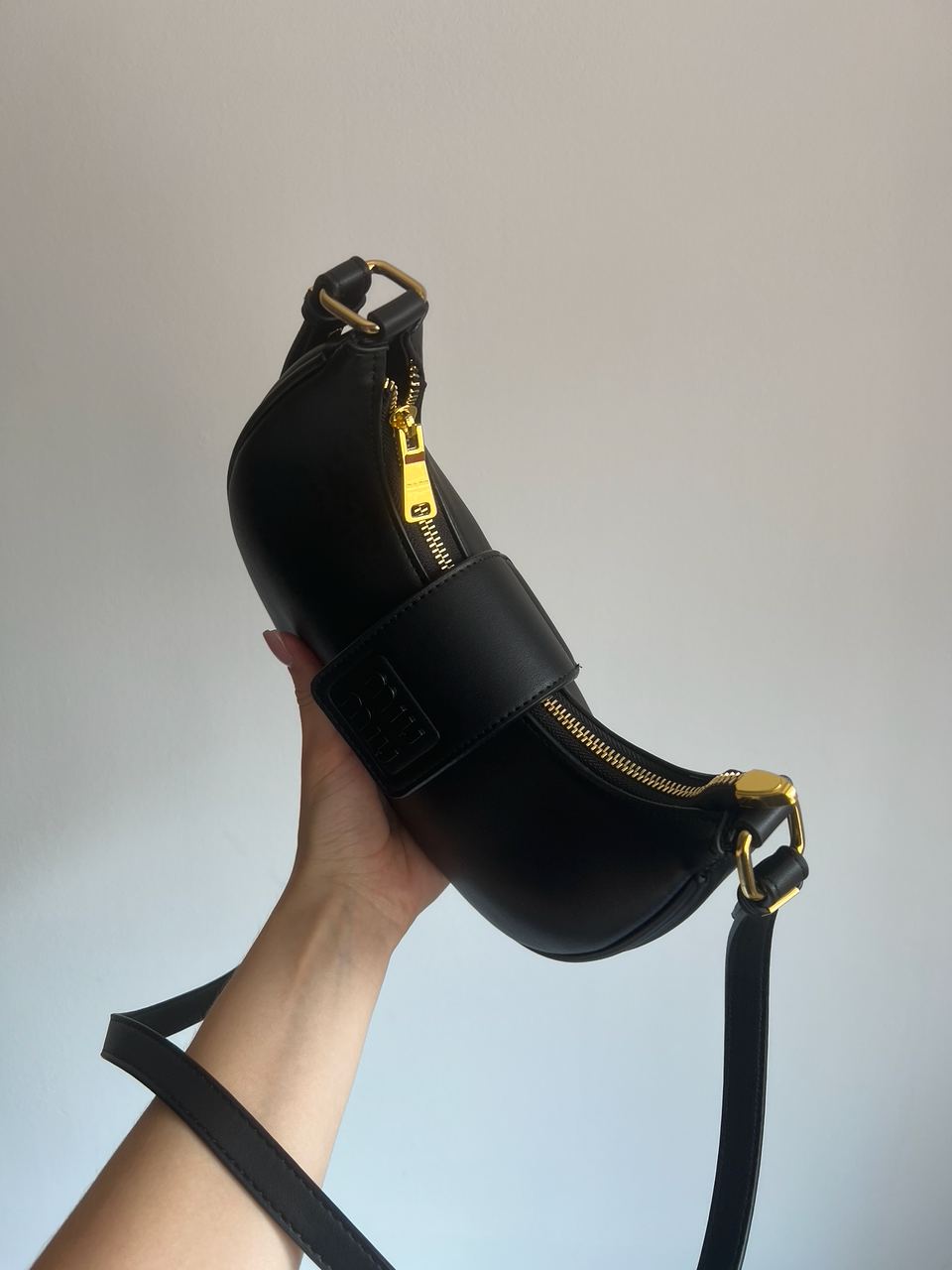 Miu Miu Leather Hobo Bag Black/Black - 7