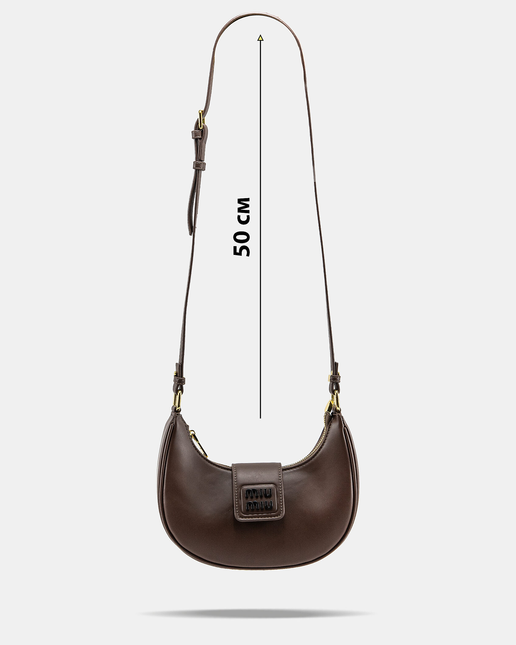 Miu Miu Leather Hobo Bag Brown - 4
