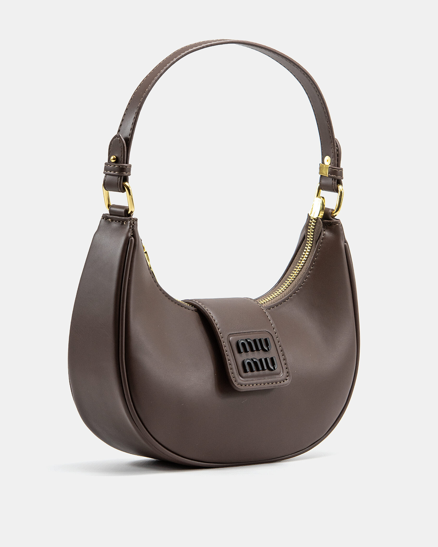 Miu Miu Leather Hobo Bag Brown - 6