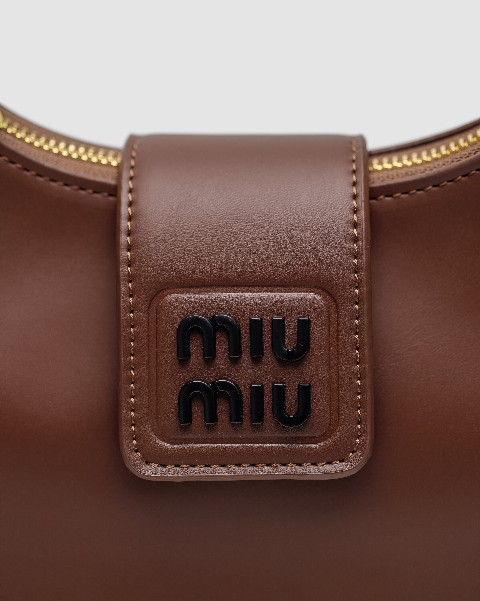 Miu Miu Leather Hobo Bag Brown - 4