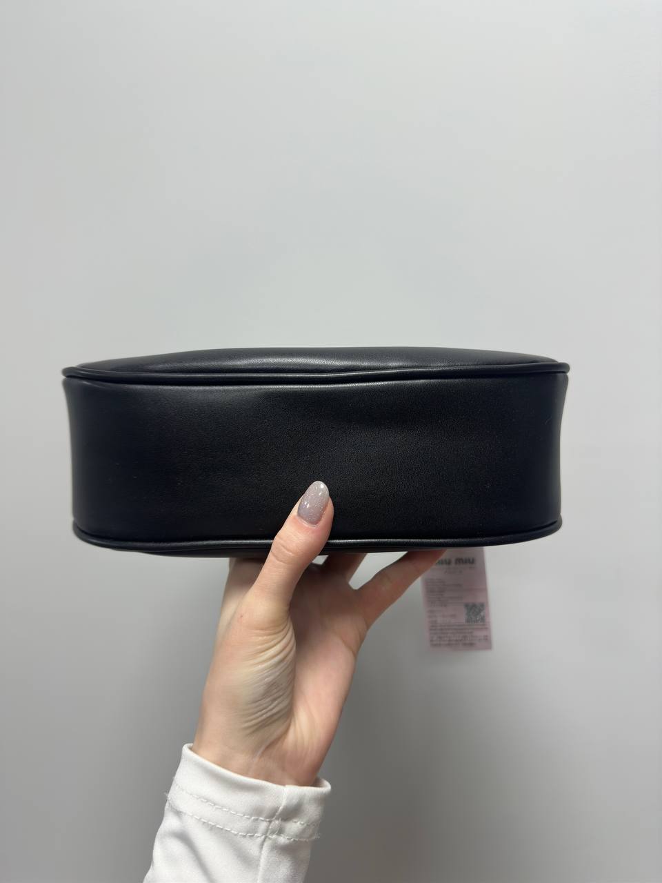 Miu Miu Leather Mini Hobo Bag Black/Black - 5