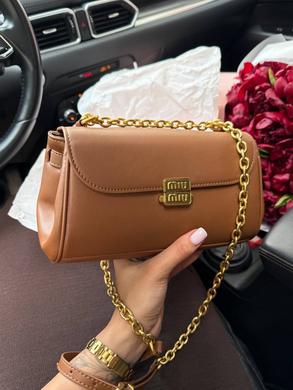 Miu Miu Leather Shoulder Bag - 5