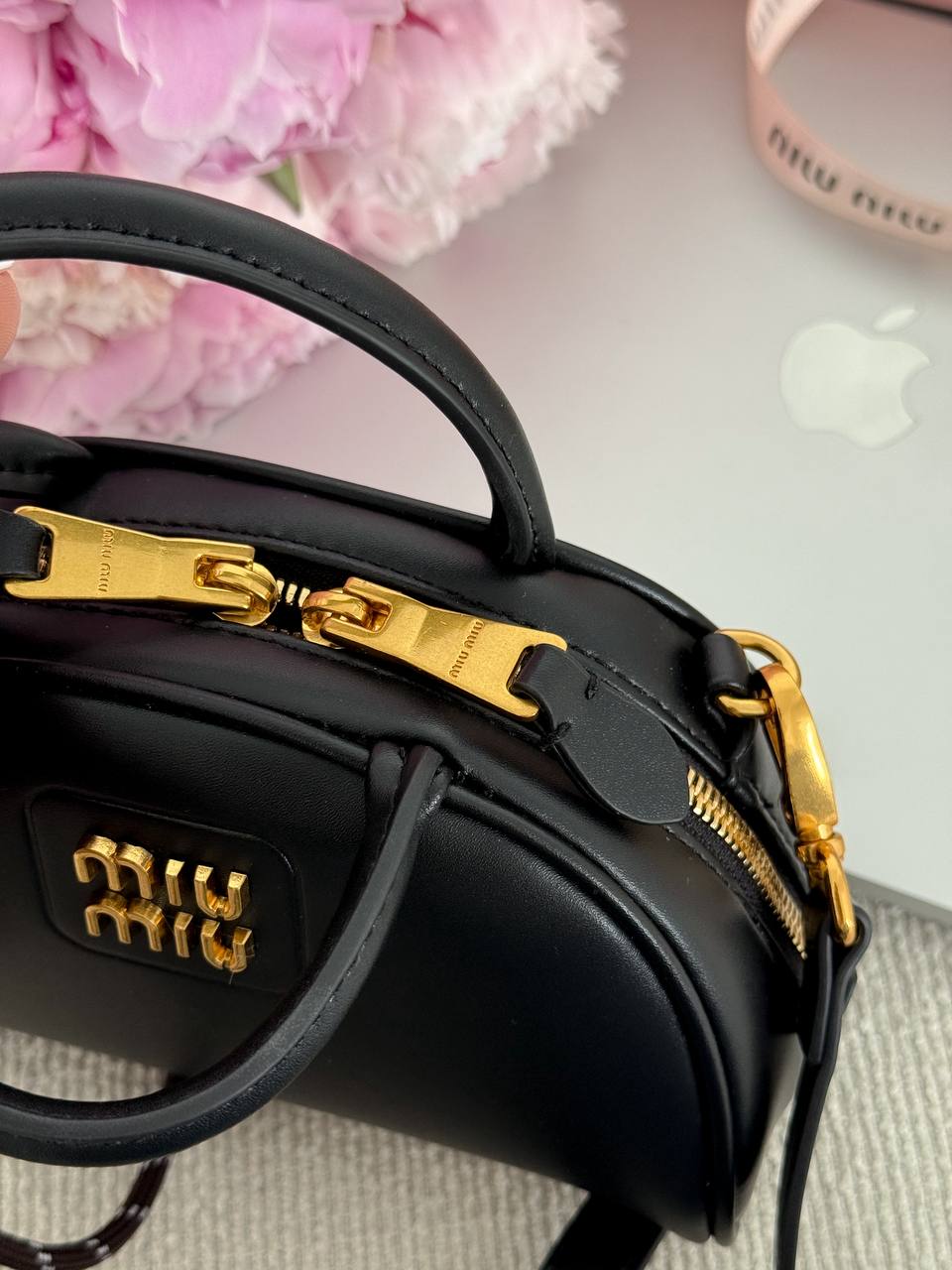 Miu Miu Leather Top-Handle Bag Black - 15