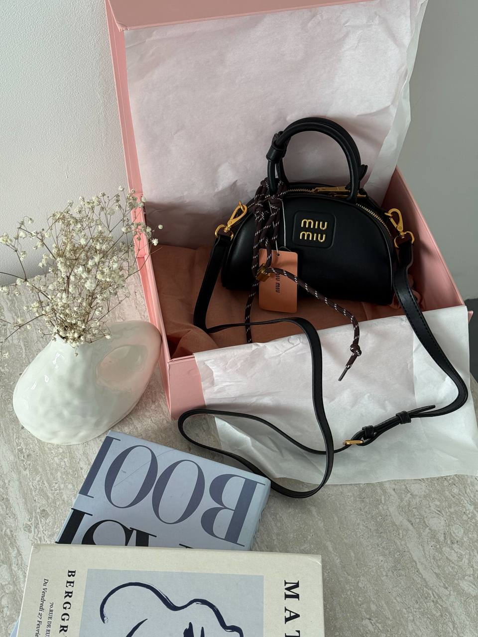 Miu Miu Leather Top-Handle Bag Black - 2