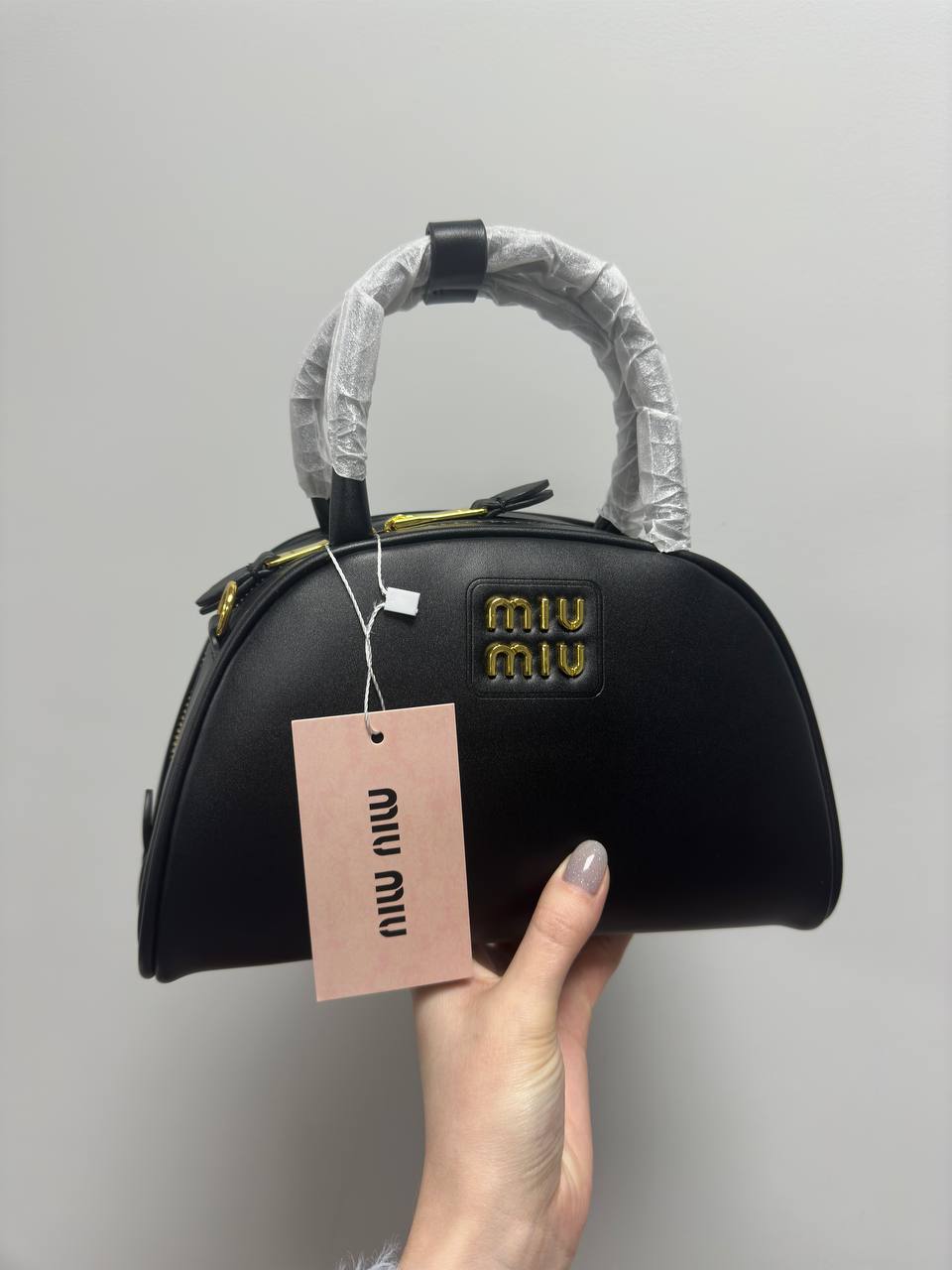 Miu Miu Leather Top-Handle Bag Black - 3
