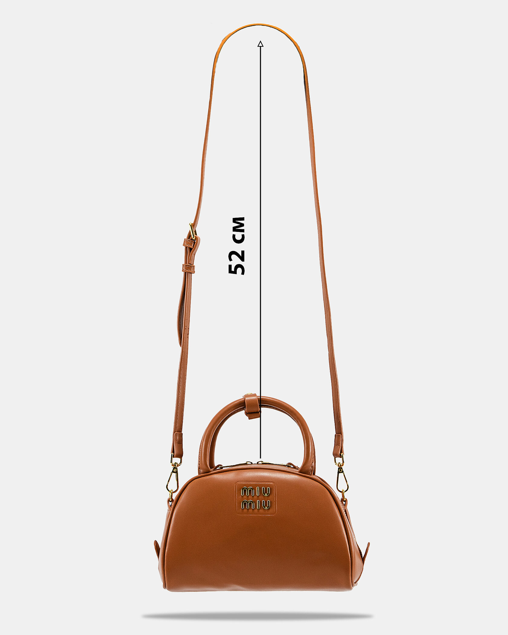 Miu Miu Leather Top Handle Bag Brown - 4