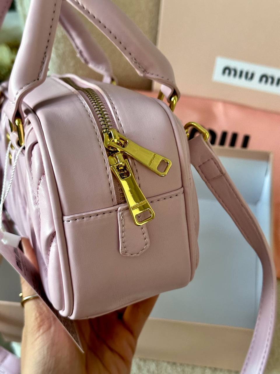 Miu Miu Matelassé Nappa Leather Mini-bag Orchid Pink - 4