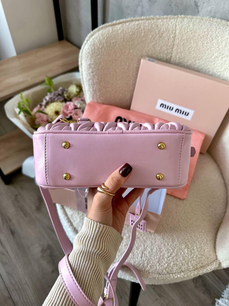 Miu Miu Matelassé Nappa Leather Mini-bag Orchid Pink - 5