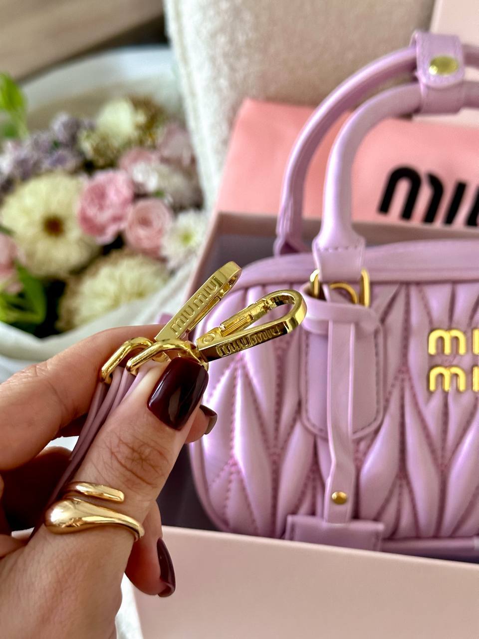 Miu Miu Matelassé Nappa Leather Mini-bag Orchid Pink - 7