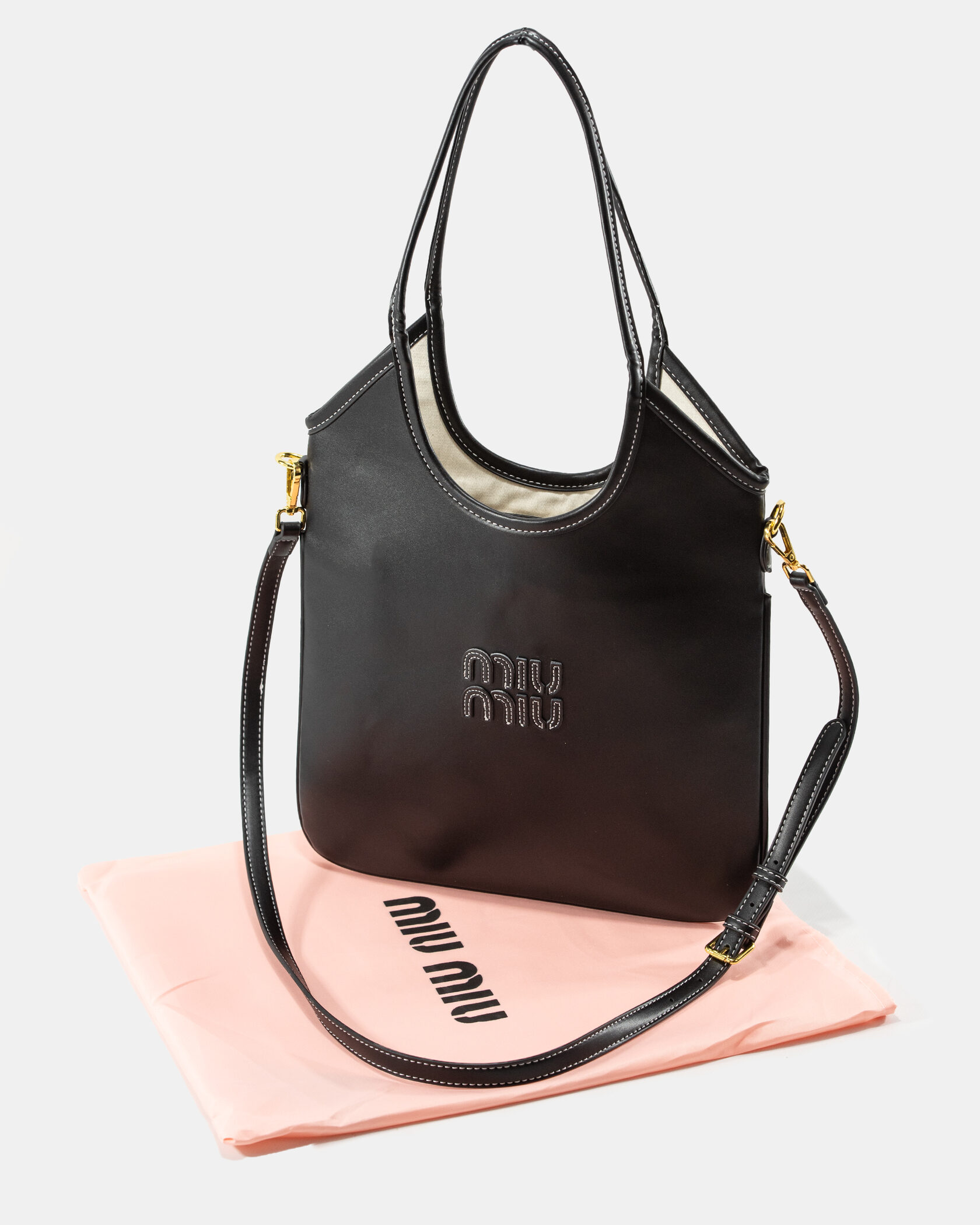 Miu Miu Medium Hobo Bag in Black Leather - 2