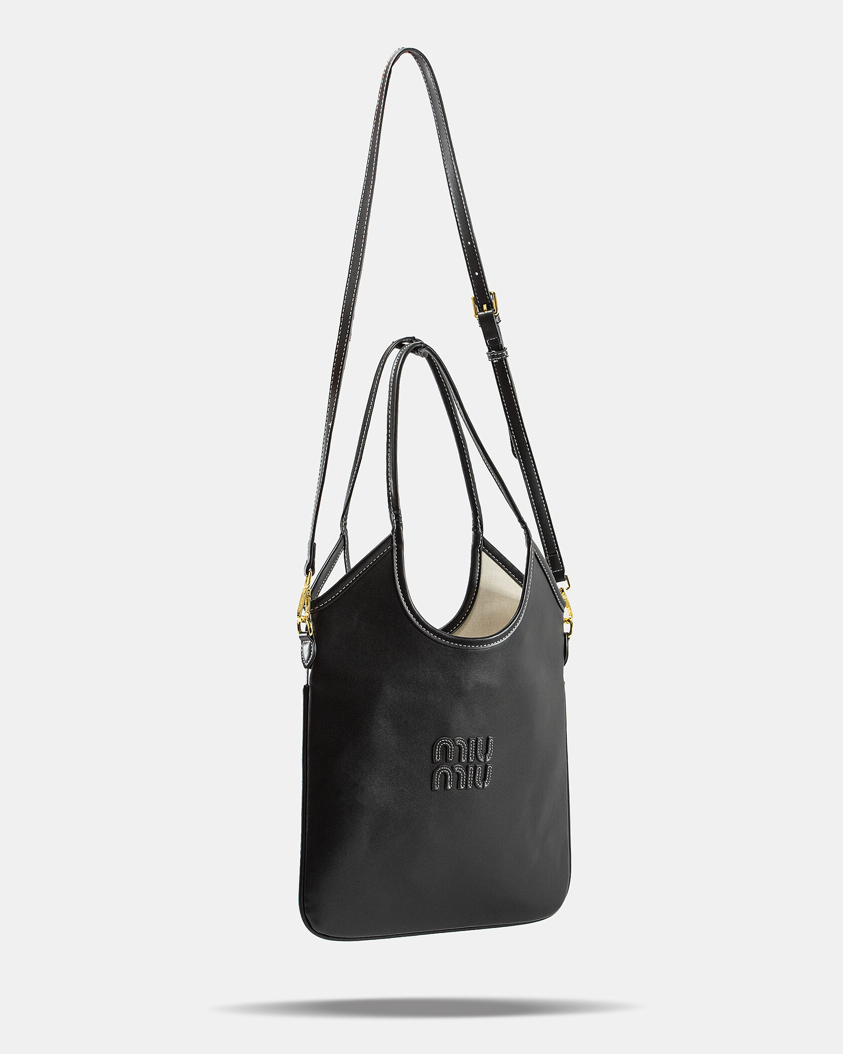 Miu Miu Medium Hobo Bag in Black Leather - 6