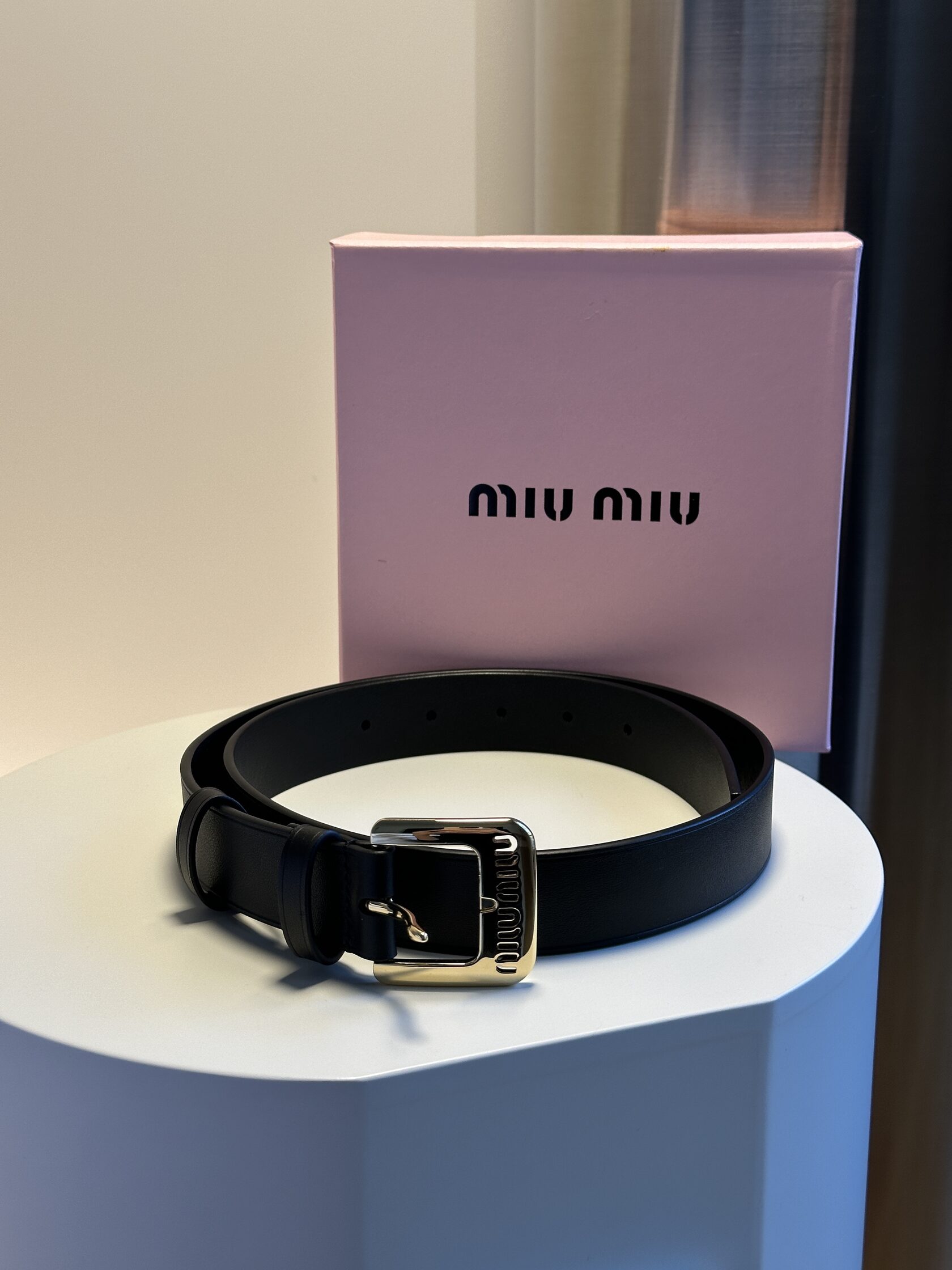 Miu Miu Nappa Leather Belt Black - 10