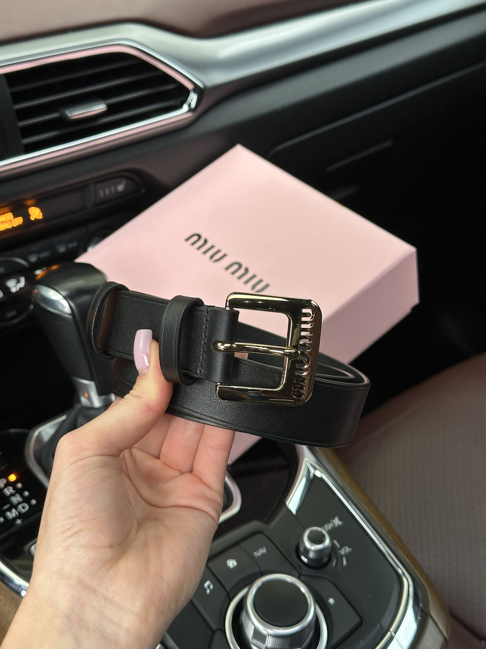 Miu Miu Nappa Leather Belt Black - 11