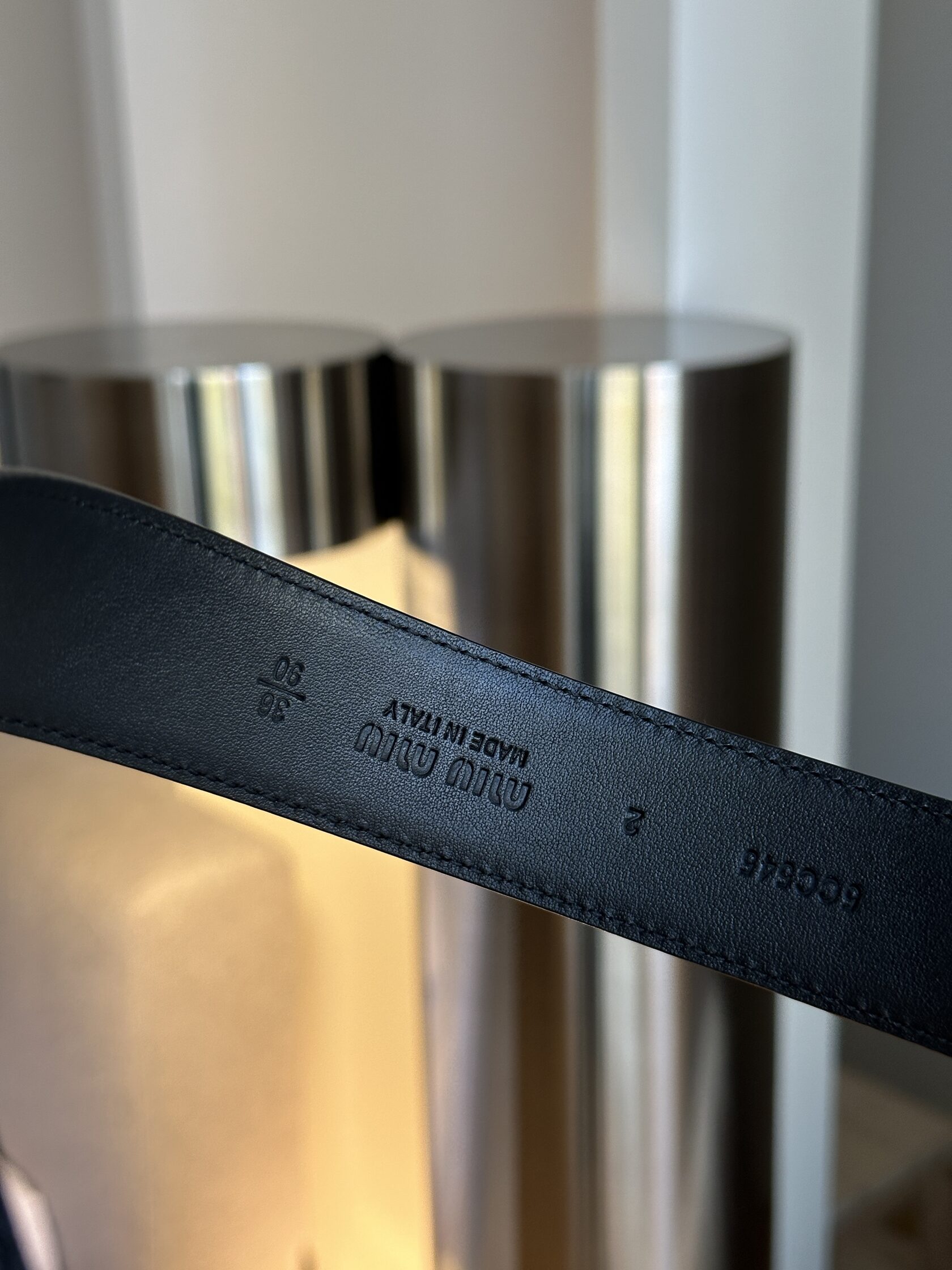 Miu Miu Nappa Leather Belt Black - 13