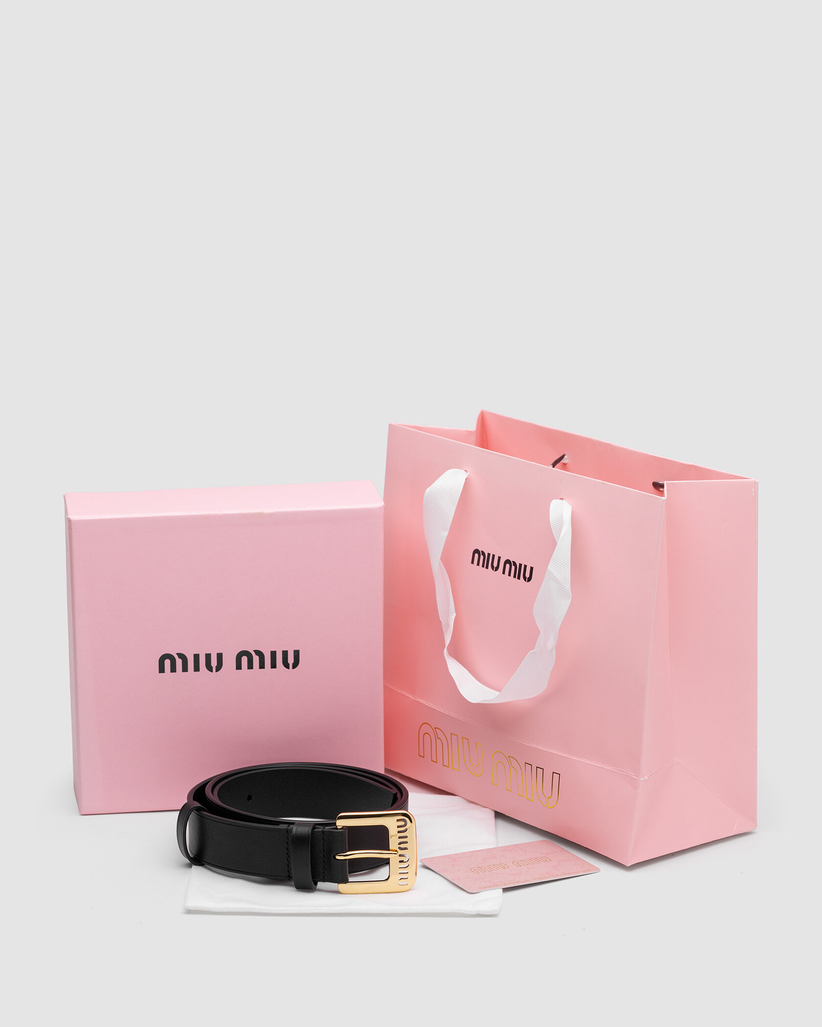 Miu Miu Nappa Leather Belt Black - 2