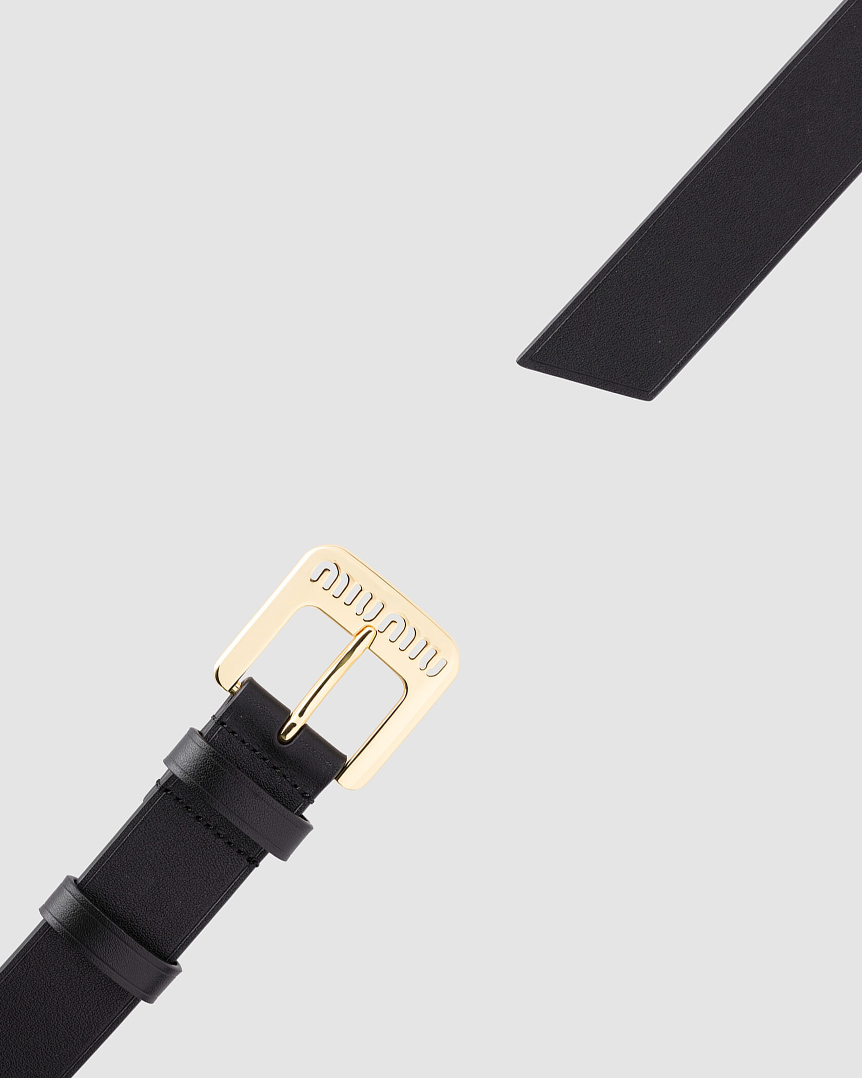 Miu Miu Nappa Leather Belt Black - 6