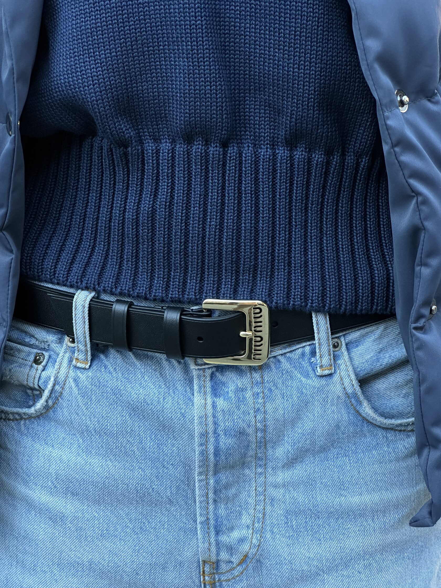 Miu Miu Nappa Leather Belt Black - 8