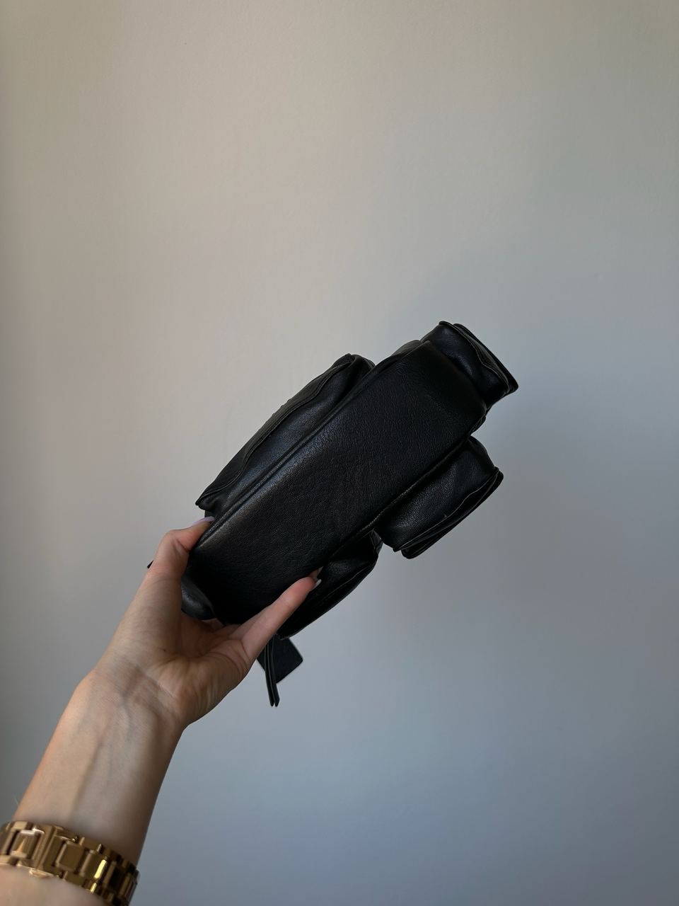 Miu Miu Nappa Leather Pocket Bag Black - 7