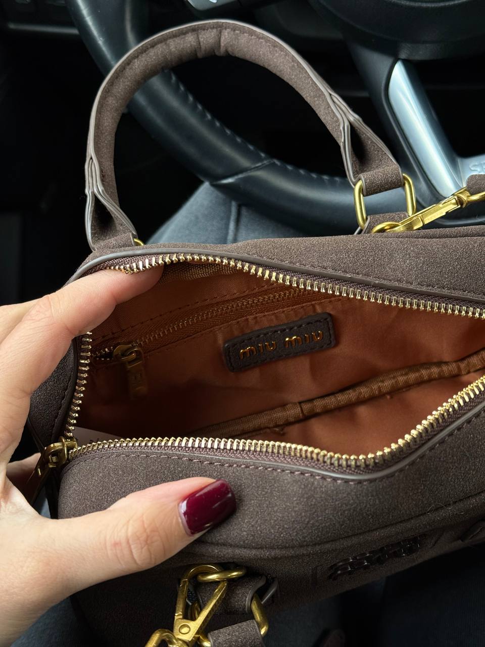 Miu Miu Nappa Leather Pocket Bag - 9