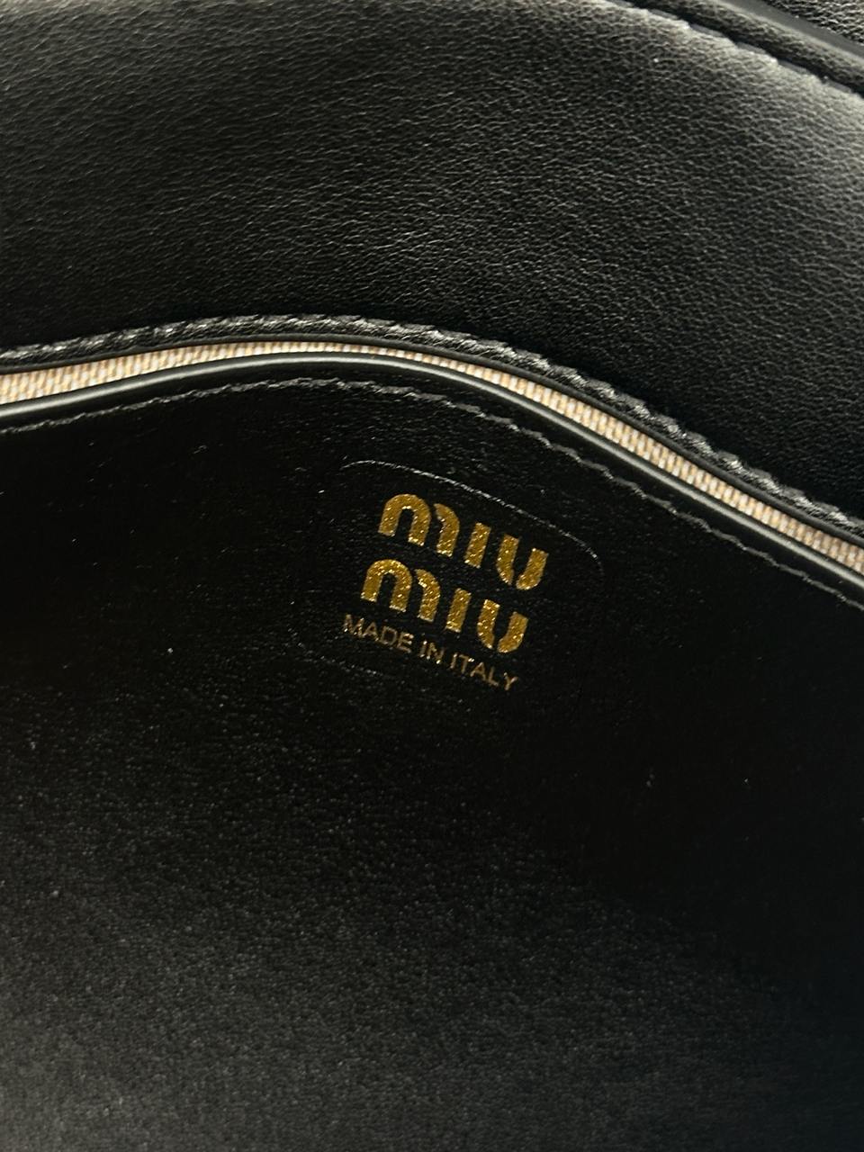 Miu Miu Nappa Shoulder Bag Black - 16