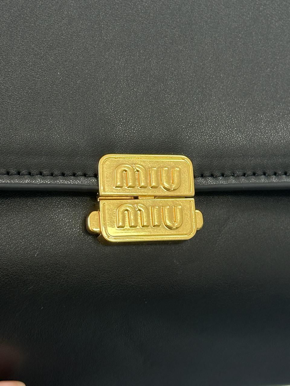 Miu Miu Nappa Shoulder Bag Black - 6