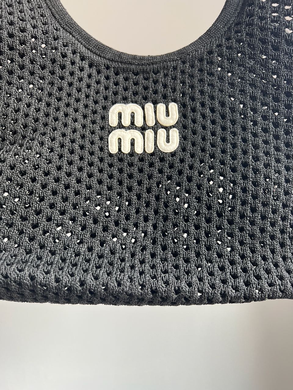 Miu Miu Raffia And Linen Tote Bag Black - 3