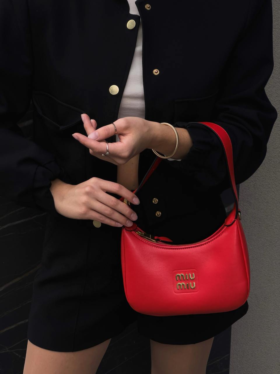 Miu Miu Red Leather Hobo Bag - 17